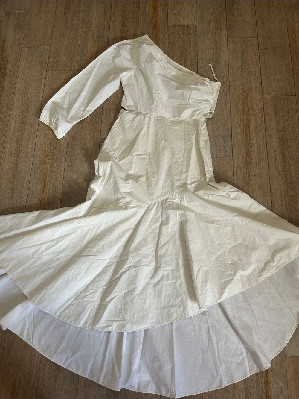 Anthropologie Guapa Women’s White One-Shoulder Midi Dress size 6 - Picture 5 of 14